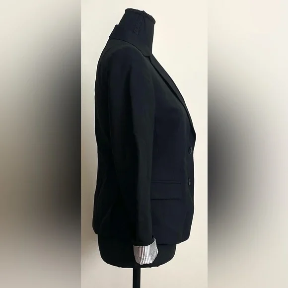 Banana Republic- Black‎ Lightweight Wool Puff-Sleeves Blazer Size 2P
